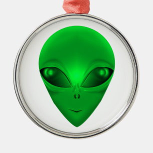 GREEN ALIEN METAL TREE DECORATION