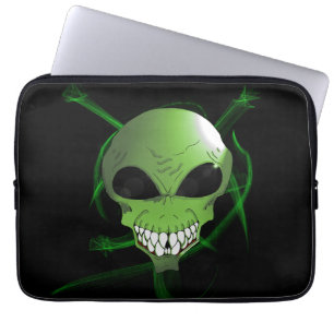 Green alien Neoprene Laptop Sleeve