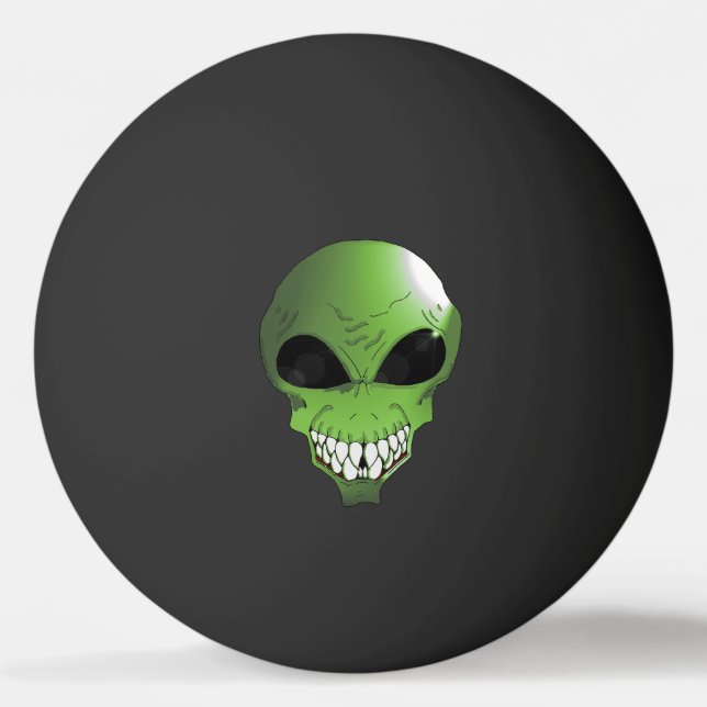Green Alien One Star Ping Pong Ball (Front)