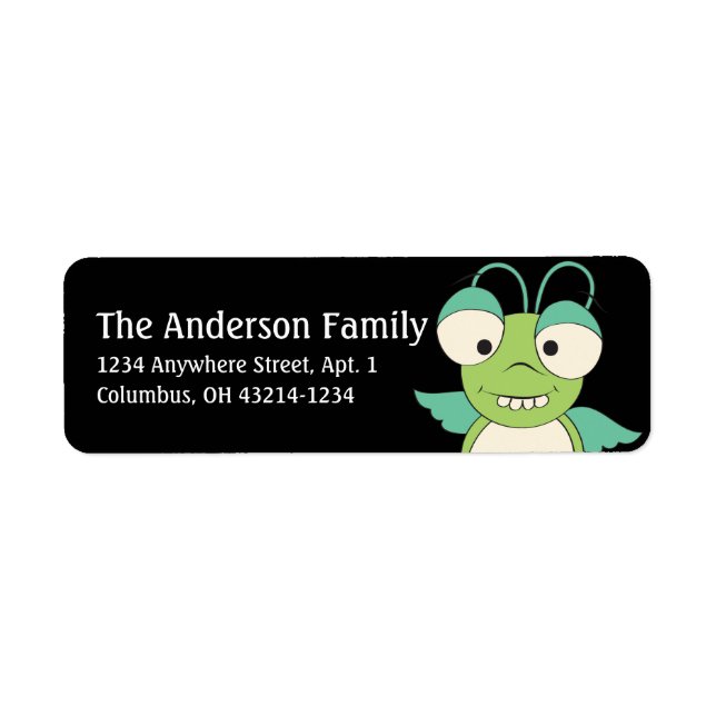 Green Alien Outer Space Fun Address Labels d1 (Front)