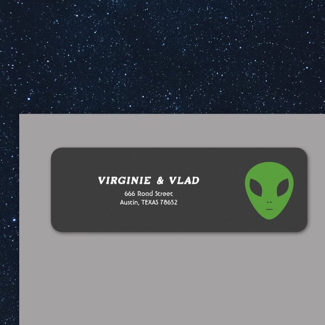 Green Alien Return address label (Green Alien Return address label)