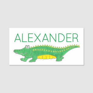 Green Alligator Croc Crocodile Reptile Zoo Animal Name Tag