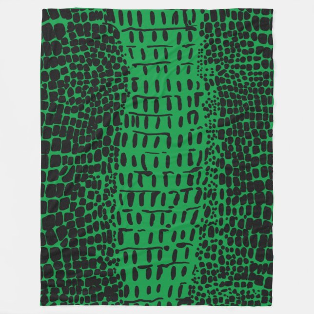Green Alligator Hide Fleece Blanket (Front)
