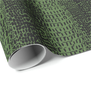 Green Alligator Hide Print Wrapping Paper