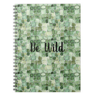 Green Alligator Print Be Wild Notebook