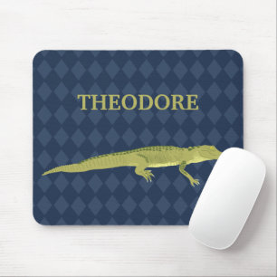 Green Alligator Realistic Graphic Personalised Mouse Pad