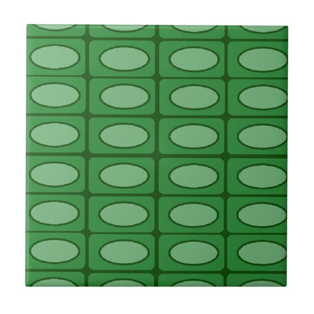 Green alligator skin pattern ceramic tile (Front)