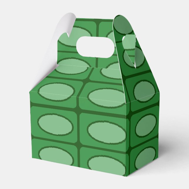 Green alligator skin pattern favour box (Front Side)