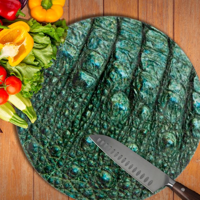 Green Alligator Skin Texture Cutting Board (Green Alligator Skin Texture Cutting Board by Looly Elzayat
)
