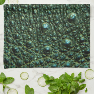 Green Alligator Skin Texture Tea Towel