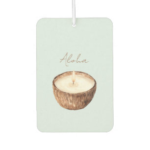 Green Aloha Coconut Candle Car Air Freshener