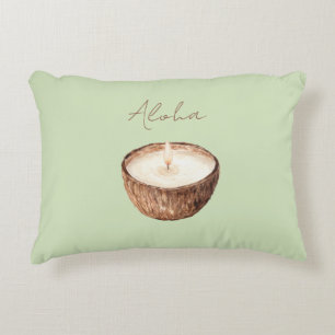 Green Aloha Coconut Candle Decorative Cushion