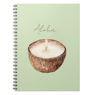Green Aloha Coconut Candle Notebook