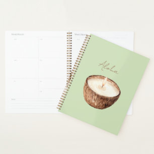 Green Aloha Coconut Candle Planner