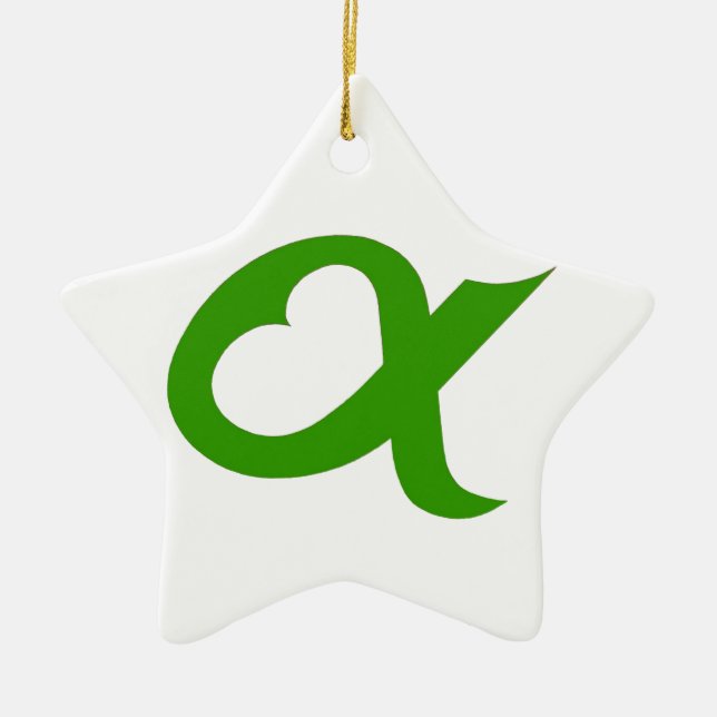 Green Alpheart Ceramic Ornament (Front)
