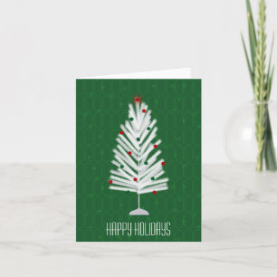 Green Aluminium Christmas Tree Holiday Card