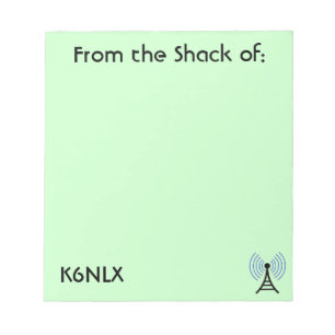 Green Amateur Radio Call Sign Notepad