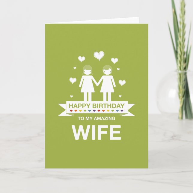 Green | Amazing Wife | Happy Birthday Card (Front)