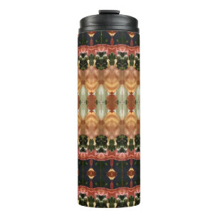 Green & Amber Ikat 4 Thermal Tumbler