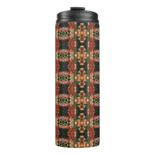 Green & Amber Ikat Pouf Thermal Tumbler