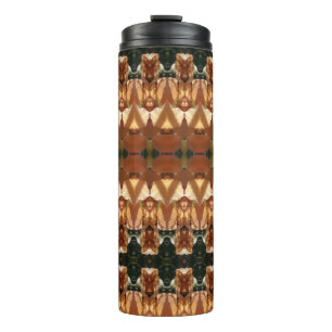 Green & Amber Ikat Thermal Tumbler