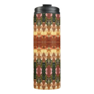 Green & Amber Ikat Too Thermal Tumbler