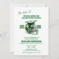Green American Football Graduation Party