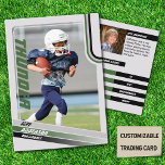 Green American Football Trading Card For Kids<br><div class="desc">Get ready to score big with the Green American Football Trading Card For Kids! This isn't your average trading card - it's a powerhouse of personalised prowess that'll leave fans cheering for more. Front and centre, customise your team's name alongside the player's full identity and position, all set against a...</div>