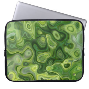 Green Amoeba Pattern Abstract Art Laptop Sleeve