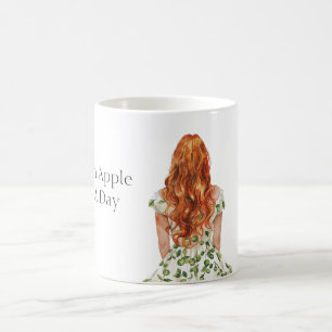 Green An Apple A Day Redhead Coffee Mug