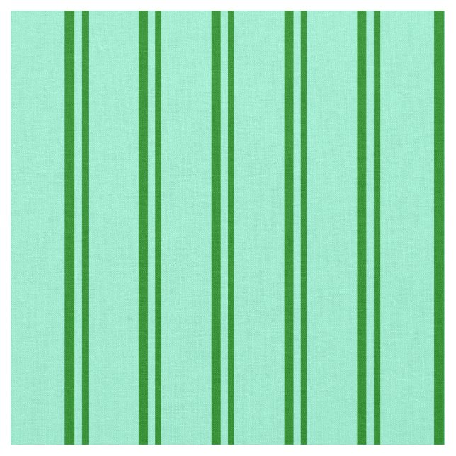 Green and Aquamarine Coloured Striped Pattern Fabric (Close Up)