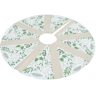 Green and Beige Christmas Tree Skirt   Elegant Hol