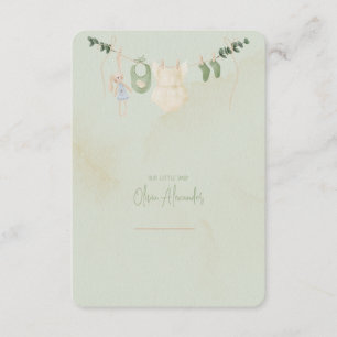 Green and Beige Delicate Watercolor Baby Shower Enclosure Card