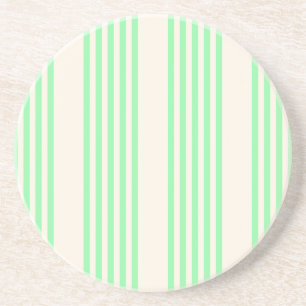 Green and beige five stripes pattern coaster