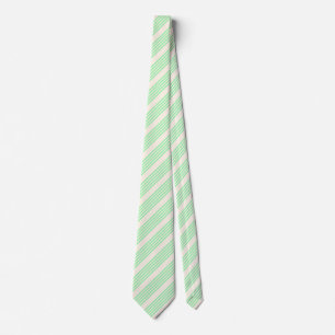 Green and beige five stripes pattern tie
