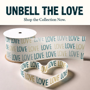 Green and Beige  Loving Hearts  Satin Ribbon