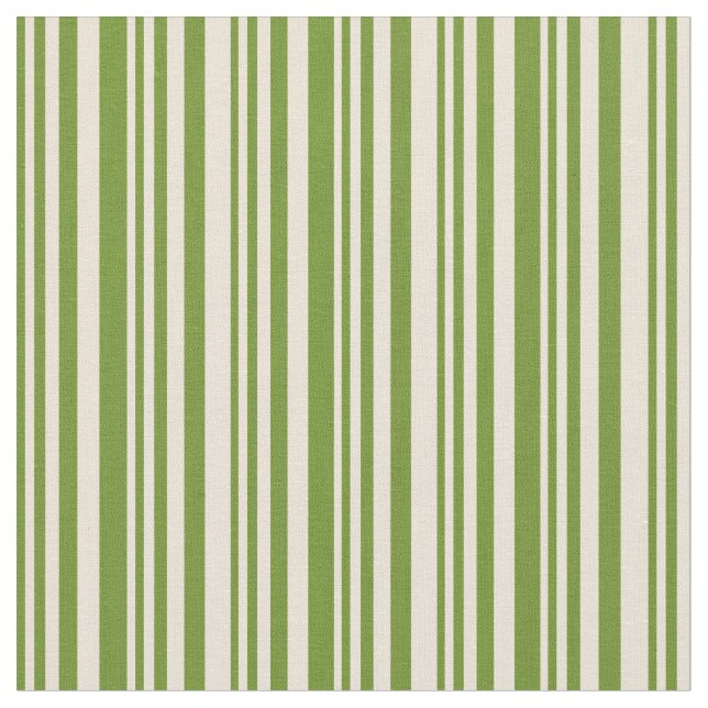 Green and Bisque Coloured Stripes Fabric (Close Up)