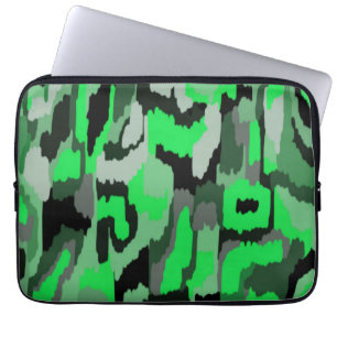 Green and Black Abstract Art Laptop Sleeve