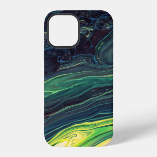 GREEN AND BLACK ABSTRACT PAINTING iPhone 12 CASE