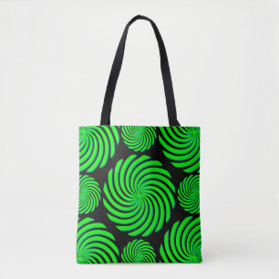 Green and Black Abstract Tote Bag