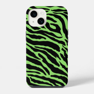 Green and Black Animal Print Stripes iPhone 14 Case