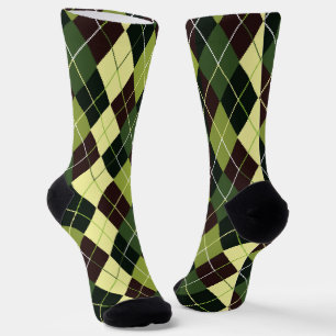 Green And Black Argyle Socks
