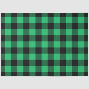 Green and Black Buffalo Check Gingham Holiday Tissue Paper