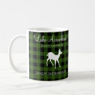 Green and black buffalo check plaid  coffee mug