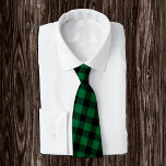Green and Black Buffalo Plaid Tie, Rustic Tie<br><div class="desc">Neck Tie: Rustic fashion tie featuring green and black buffalo plaid pattern</div>