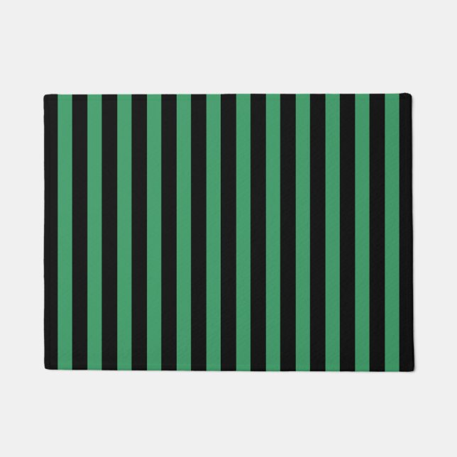 Green and black candy stripes doormat (Front)
