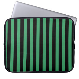 Green and black candy stripes laptop sleeve