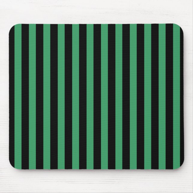 Green and black candy stripes mouse pad (Front)