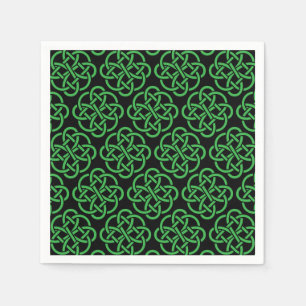 Green and Black Celtic Shield Knot   Napkin