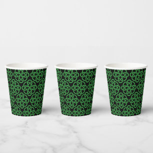 Green and Black Celtic Shield Knot   Paper Cups